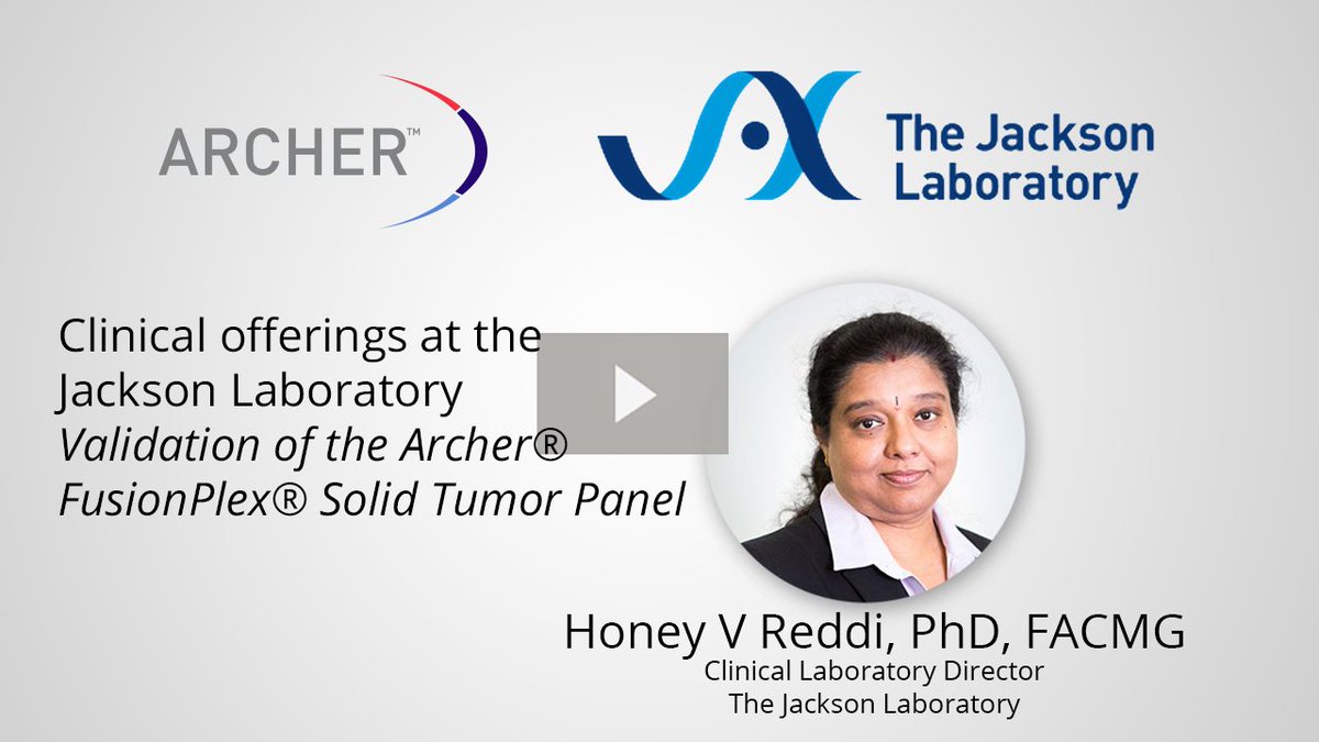 archerdxinc's tweet photo. #webinar #jaxlab Dr. Honey Reddi reviews clinical validation of FusionPlex Solid Tumor Panel https://t.co/GrEjs7mpDJ https://t.co/ZBfB6crlsE