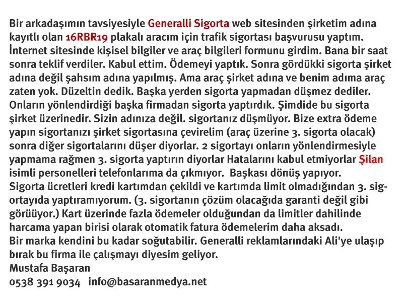 eselioglu's tweet photo. @mine_ayhan #generalli Sigortayı yakın bir arkadaşıma tavsiye ettim. Çocuk perişan oldu. Bende bin pişman. Tebrikler. Lütfen Ektekini Oku... https://t.co/IFtprE6Agy