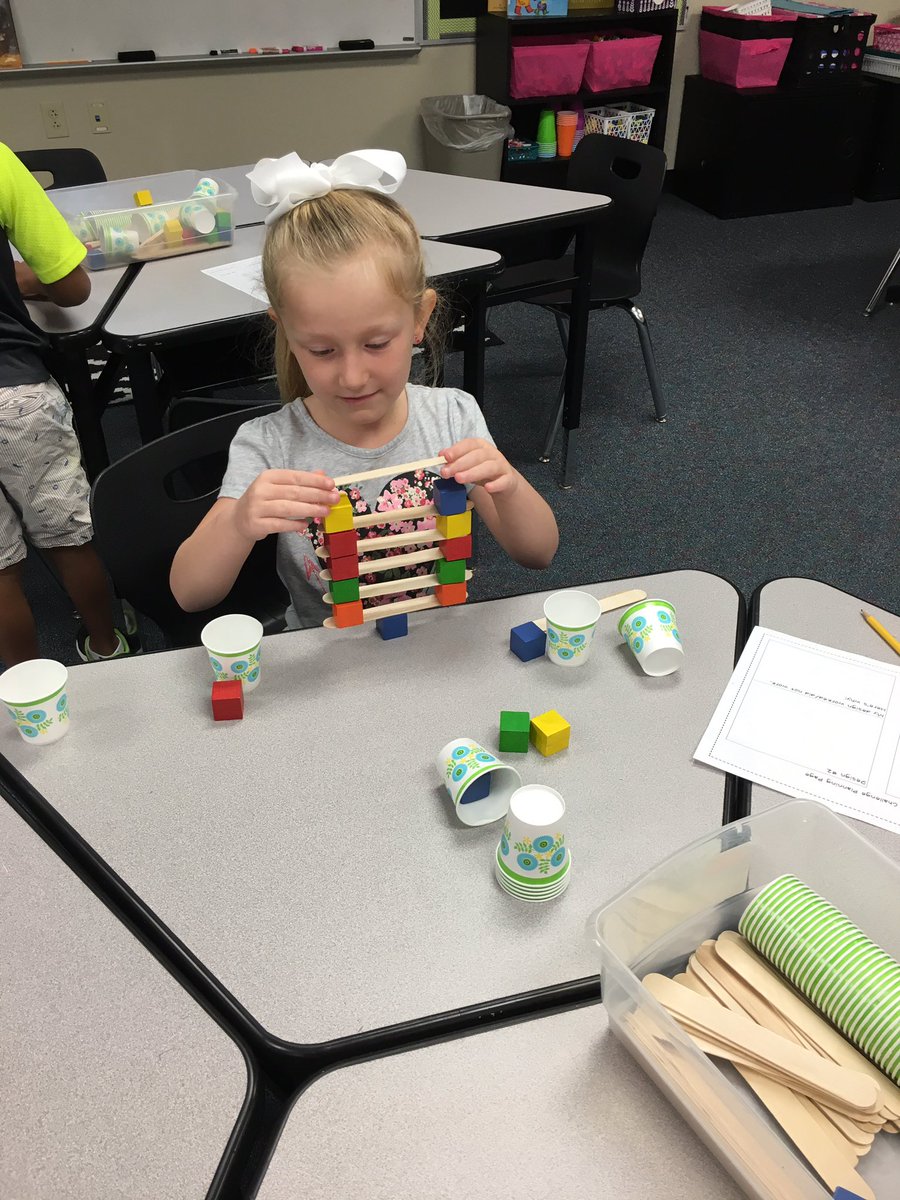 1st and 2nd gr. engineers . What can you build with 1 cube as a base? Then reflecting on why it worked or didn't #resDQmoment #resunique