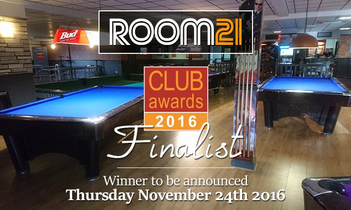 WOW! We are through to the finals of the #ClubAwards2016. Great Venue, Great Customers. #Room21Stockton #SportsBar #Eat #Drink #Play