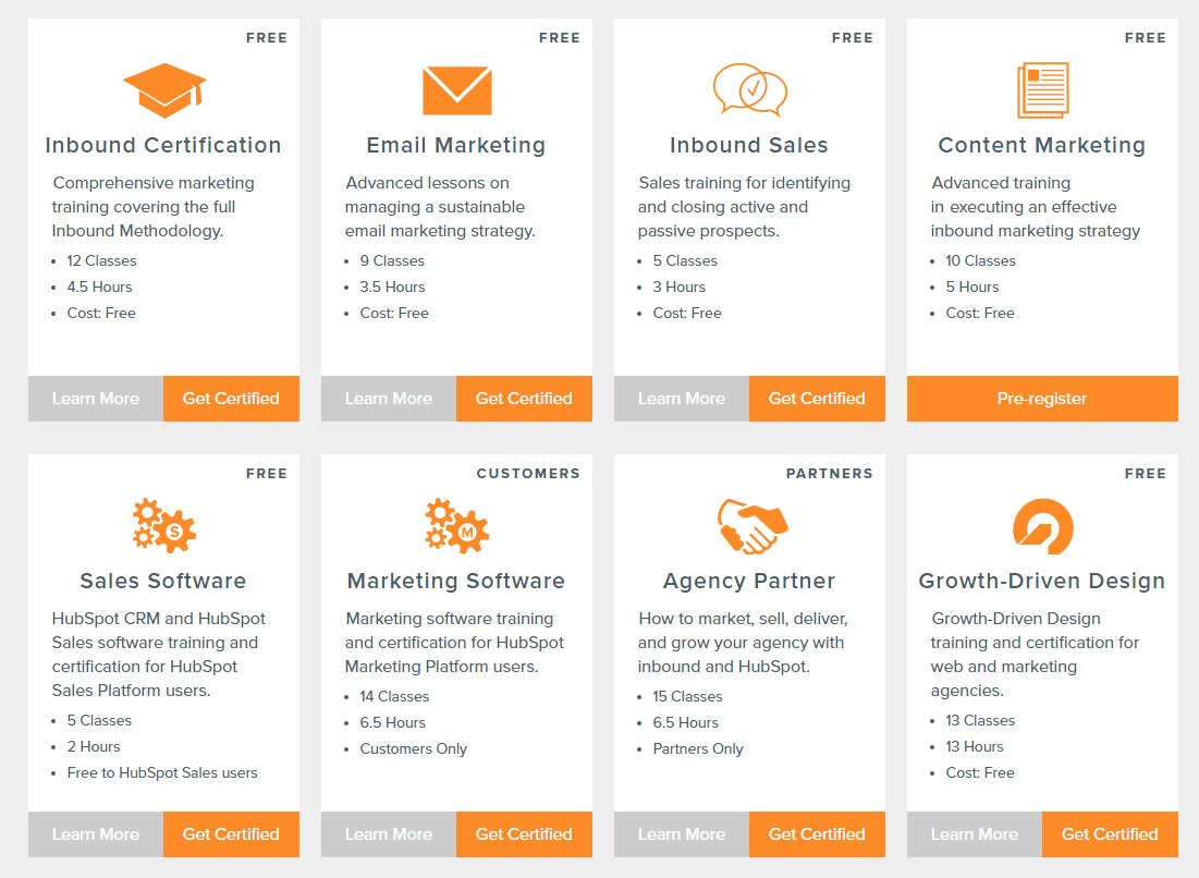 HubSpotAcademy's tweet photo. HubSpot Academy's certification programs help take your inbound skills to the next level. https://t.co/uuzx1NdMv5 https://t.co/G3eAItsuRc