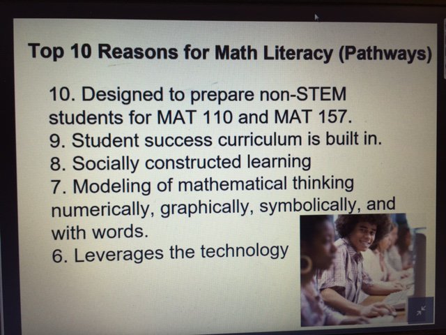 julie_conover's tweet photo. @dgpetrak @DMACCNews Top 10 Reasons for #Math #Literacy (#Pathways) #learningmakesus https://t.co/x1aIC3zGOo
