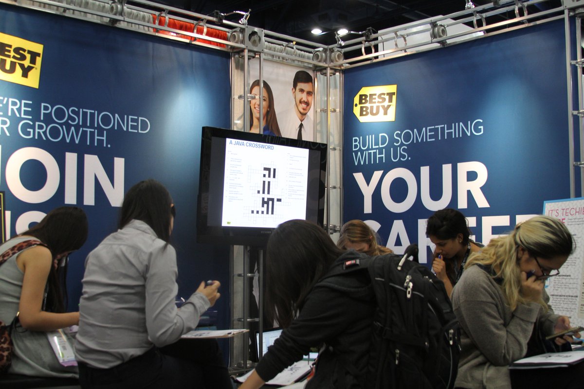 BestBuy_Careers's tweet photo. Our First Coding Challenge is well underway.! Come show us your skills for a $250 gift card #GHC16 #BBYDoesTech #ComeMeetUs https://t.co/uMrQhJdPGb