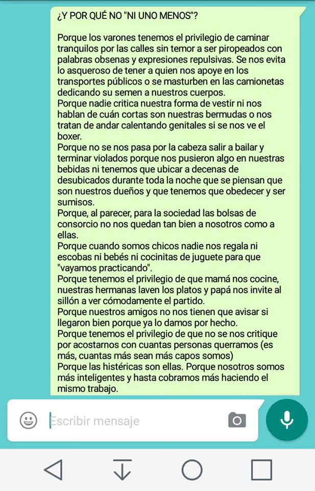 evedelalamo's tweet photo. #NiUnaMenos #VivasLasQueremos, esto fue lo más posta que leí en el día. https://t.co/7PZafQsA5K