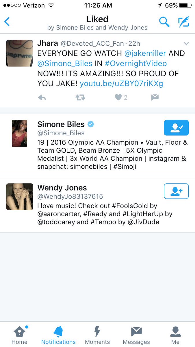 Devoted_ACC_Fan's tweet photo. TOTALLY FAN GIRLING THAT @Simone_BilesJUST LIKE MY TWEET FOR @jakemiller #OvernightVideo!! 😍😍😍😍 https://t.co/05o6JJZ1Ou