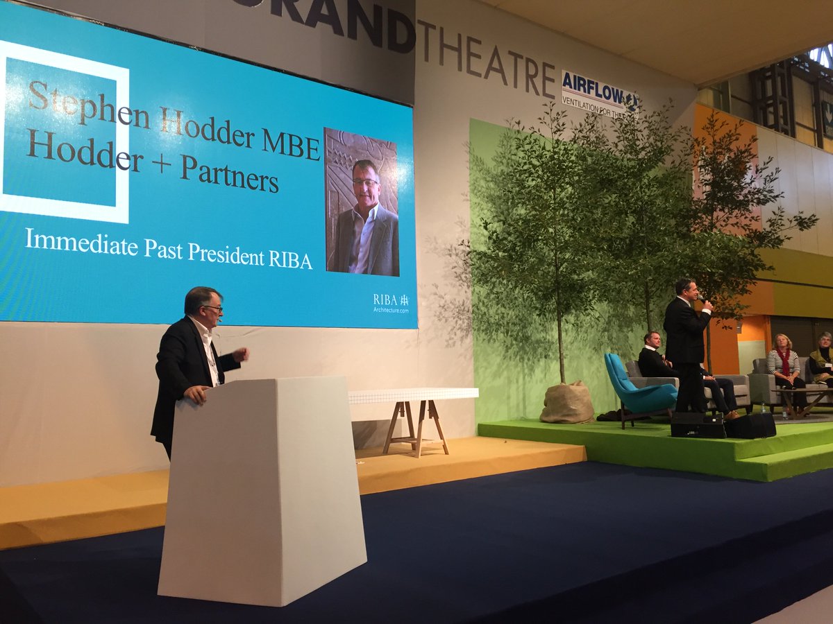 RIBA's tweet photo. Stephen @HodderPPRIBA on a panel discussion @GDLive_UK talking about domestic clients #workingwitharchitects with C'Practices & clients https://t.co/D5KbWp4fES