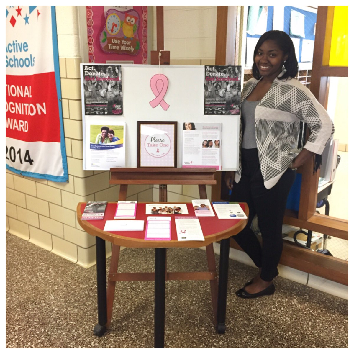 msvintagechucks's tweet photo. A BIG thx to Ms. Thomas, our School Social Work intern frm @MorganStateU for promoting #BreastCancerAwareness as we celebrate #PinkWeek2016! https://t.co/v9WHe0GznJ
