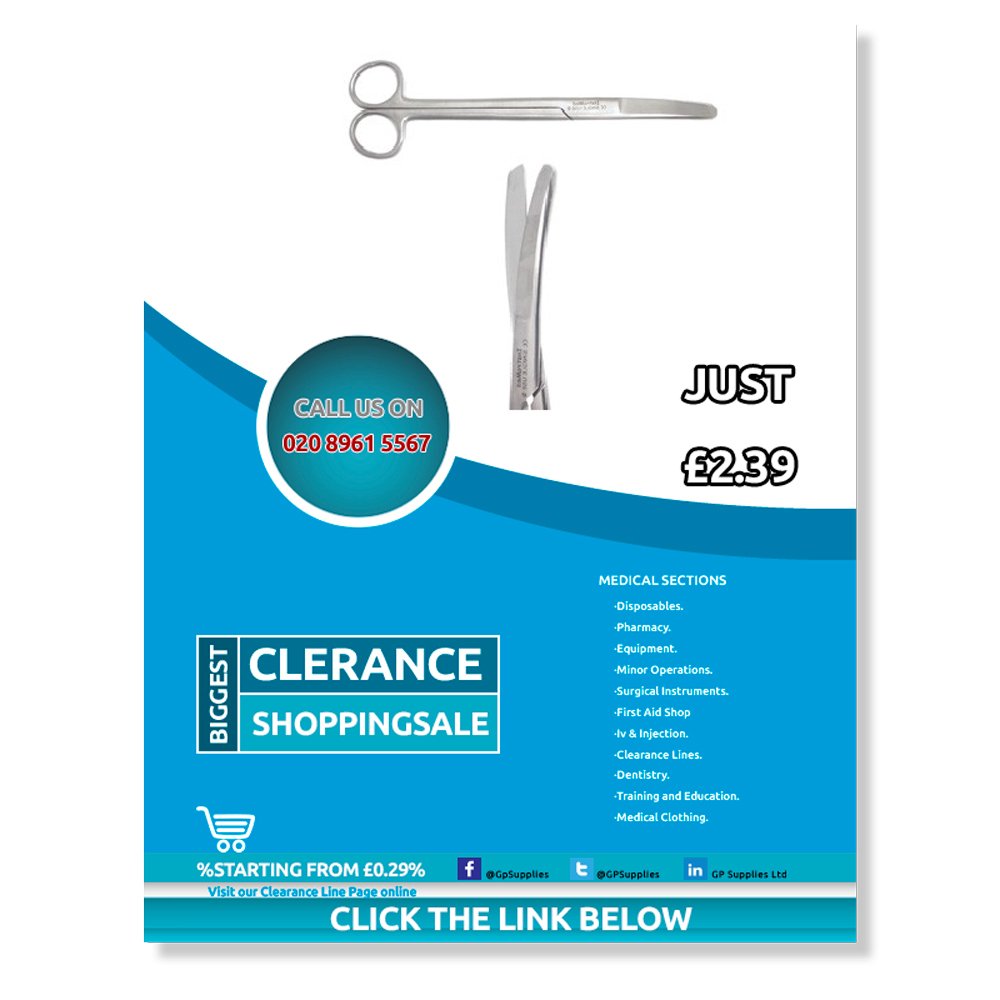 GPSupplies's tweet photo. #Instramed #Sterile #Curved #Uterine #Sims #Scissors 20cm
#SPECIAL #PRICE:
Excl. VAT: £1.99
Incl. VAT: £2.39
https://t.co/JUCYanac8o https://t.co/JK5SiHRD4t