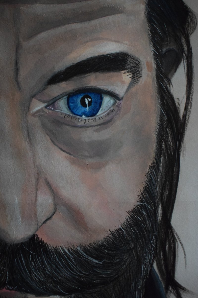 _Fieldm0use's tweet image. Finally got round to finishing this painting of @Omundson I started months ago (I started it in may oops) I think it's pretty good