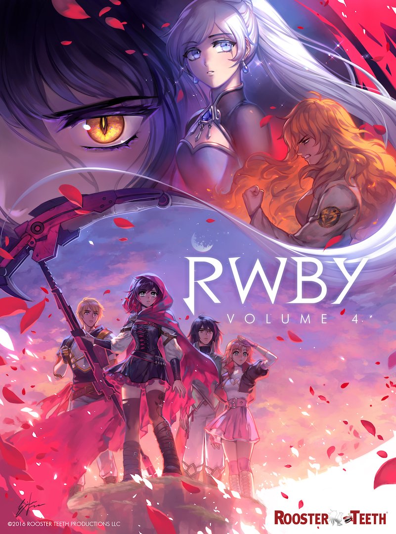 RoosterTeeth's tweet photo. A bunch of new #RWBY merch is coming to @TheRTStore tomorrow, including the Volume 4 poster! https://t.co/T9I5fELgp3