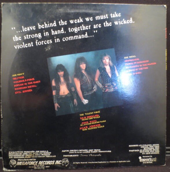 MoKnowsMetal's tweet photo. Today's 5* Play #Exciter's 1984 & 2nd LP "Violence & Force" #ScreamInTheNight #PoundingMetal #Destructor #SwordsOfDarkness #SaxonsOfTheFire https://t.co/jbKl7Sk2ro