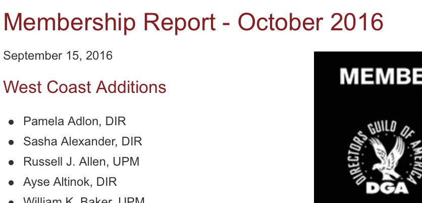 .<a href="/pamelaadlon/">Pamela Adlon</a> Congrats on joining the DGA as a Director! My husband, .<a href="/lambefilms/">Will Lambe</a> and I just got in as 1st and 2nd ADs! #DGA #newmembers