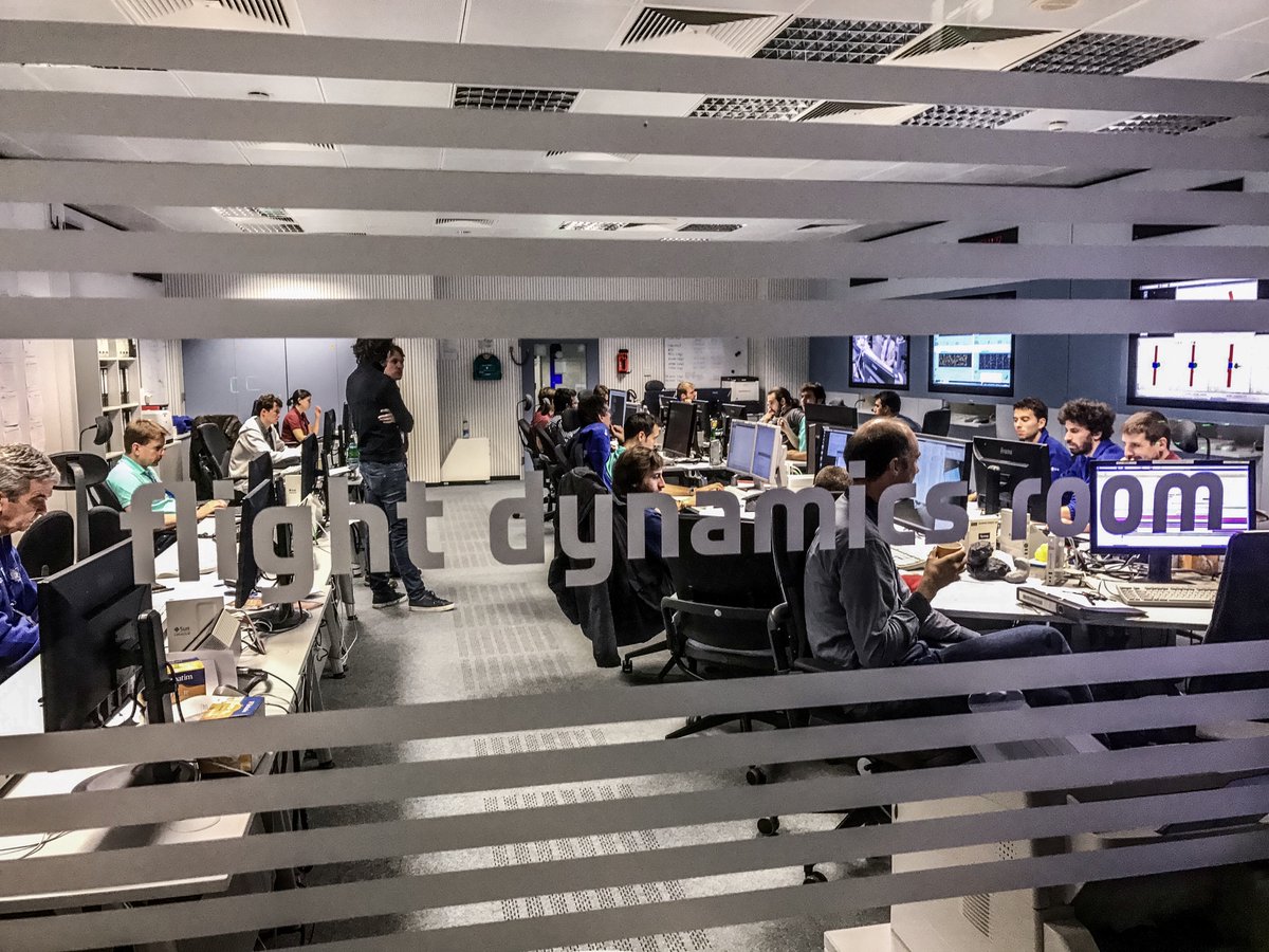 esaoperations's tweet image. A full house for our #FlightDynamics maths experts as they eagerly wait for the emergence of @ESA_TGO from behind Mars #ExoMars