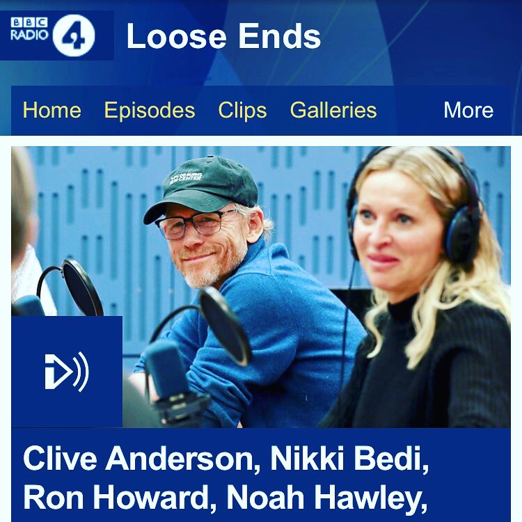 Two rather wonderful Hollywood power players on this week's @BBCRadio4 #LooseEnds @RealRonHoward & @noahhawley