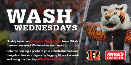 Fancy an Ultimate Wash Book? Show @MikesCarwash your Bengal-ed out car today #WashWednesdays https://t.co/zjlkbwUa9W