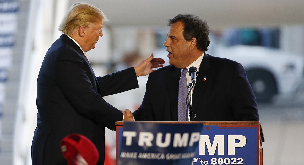 politico's tweet photo. .@ChrisChristie fades away from view in Trump campaign https://t.co/5doWHrUhFQ | AP Photo https://t.co/07XwtLZwMK