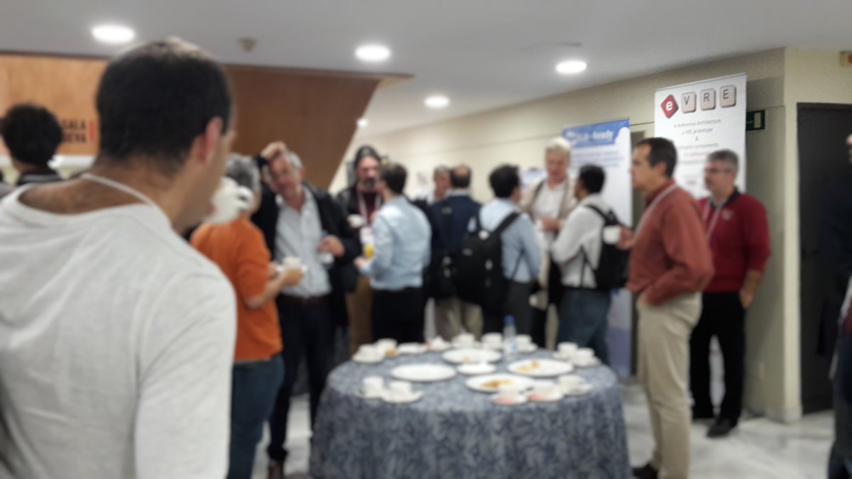VRE4EIC's tweet photo. Great poster session and networking break at #cloudforward2016 in Madrid. @VRE4EIC https://t.co/xObdP7zBXd https://t.co/LcZqUqwMpx