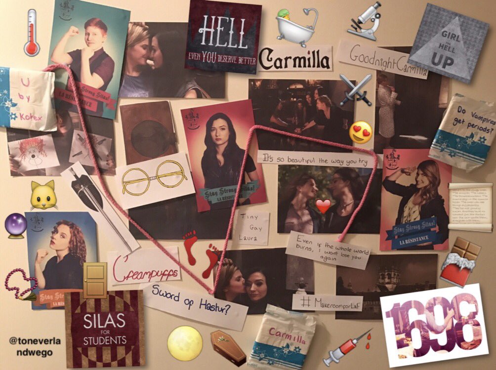toneverlandwego's tweet photo. @natvanlis #carmillaphotofrenzywk6 #KindaSocial I decide to recreate the board from season 3 in my room @carmillaseries https://t.co/DM6VCma2Ae