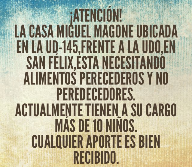 PableOstos's tweet photo. #Guayana La crisis alimentaria afecta a todos; pero cualquier aporte por mínimo que sea será bien recibido:
(Ver imagen-RT) @CorreodelCaroni https://t.co/egWODOpFRL