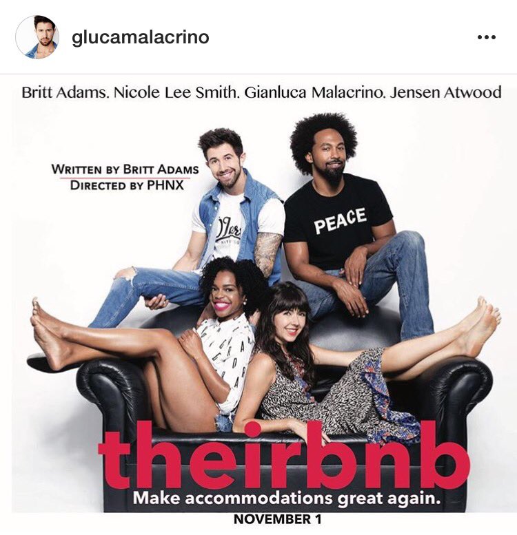 ALWActingTruth's tweet photo. Congrats to ALW Acting Studios student Gianluca Malacrino on his new series #theirbnb! We can't wait to check it out in Nov. #actorslife https://t.co/DizmFHusoy