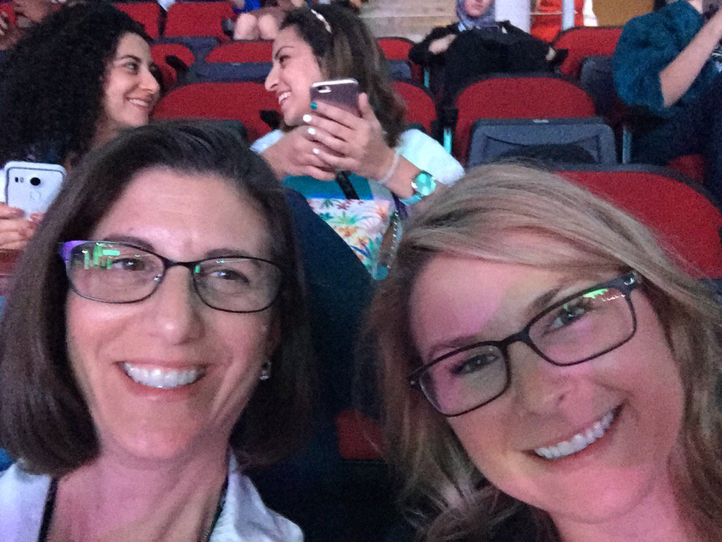 scronizer's tweet image. At #ghc16 with @JillianNotes. Soaking in all the grace hopper fun!