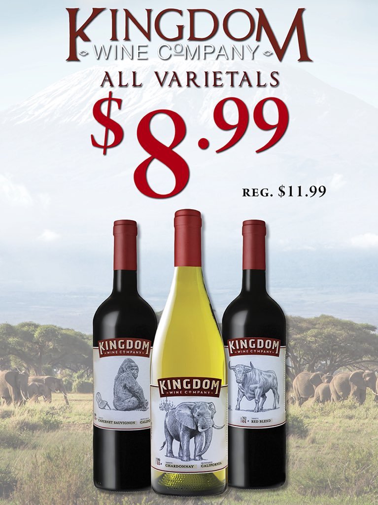 It's a wild #WineWednesday with this deal on Kingdom Wine Company varietals! Deal ends 10/19 10pm!