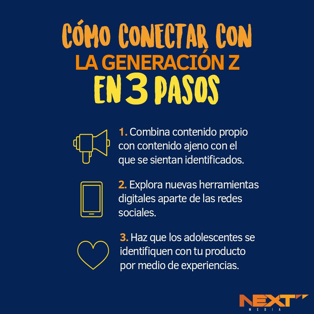 nextagency_ec's tweet photo. Conecta tu marca con la Generazión Z, te dejamos la guía de cómo hacerlo. #NextFact https://t.co/OdEU2Mjive