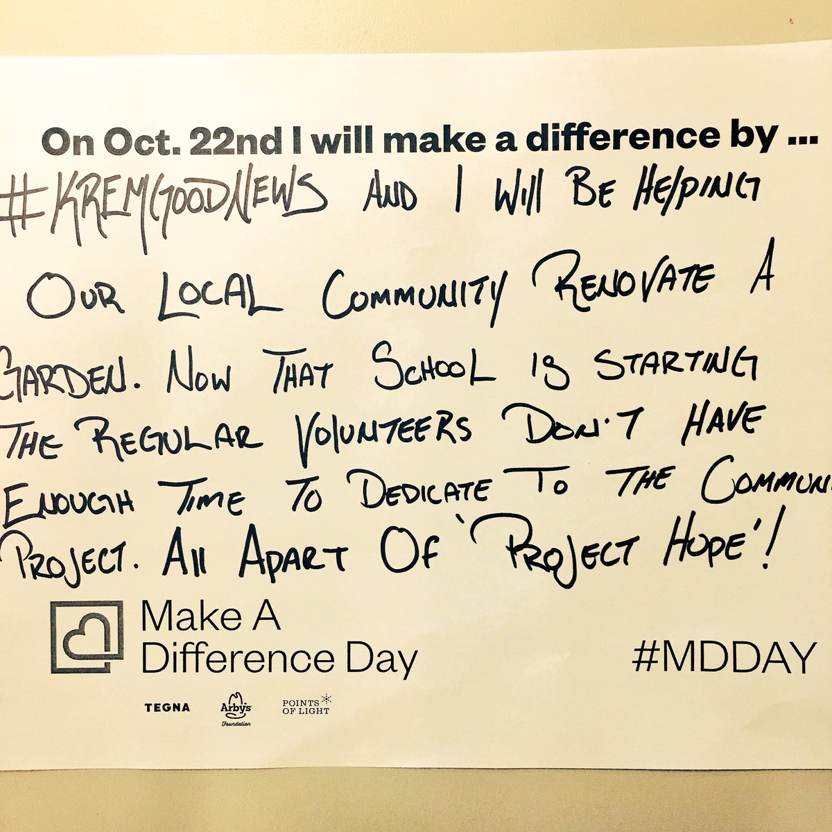 RobertKDunmead's tweet photo. #KREMGoodNews @KREM2Laura @KREM2 and myself will be headed out this Saturday for #MDDay/#MakeADifferenceDay,to help our #Spokane #Community! https://t.co/YsF64imFDH