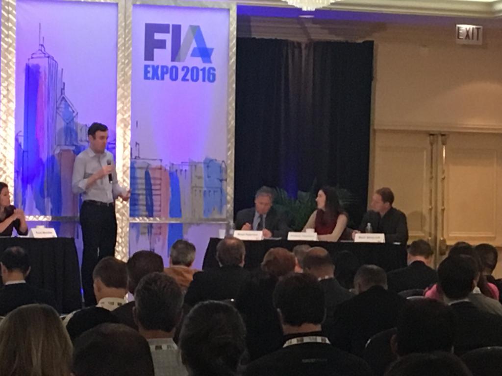NasdaqExchange's tweet image. Full house at Meet the Innovators competition at #FIAExpo! @Nasdaq CTO on judges panel! #committedto