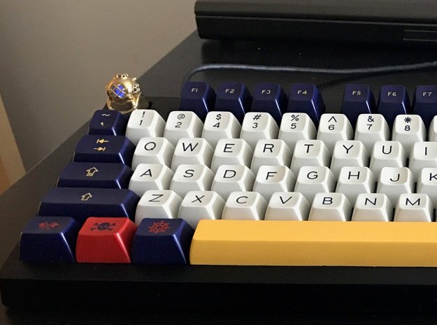 Gizmo_Bazaar's tweet photo. Solid brass #3dprinted #keycap with the retro-cool "nantucket selectric" keyset from #geekhack. Find out more here https://t.co/WYhaU8qCDZ https://t.co/HR6Wyt4f4Y