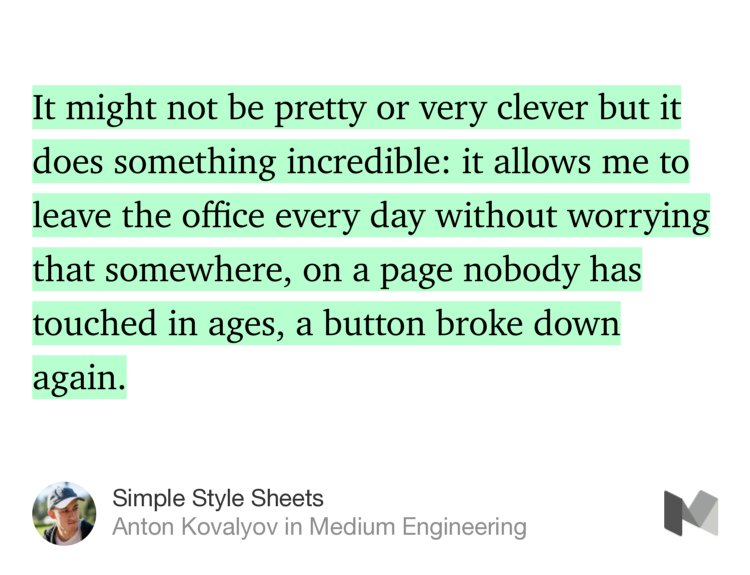 jitendravyas's tweet image. “Simple Style Sheets” — Anton Kovalyov medium.engineering/simple-style-s… #css #atomiccss