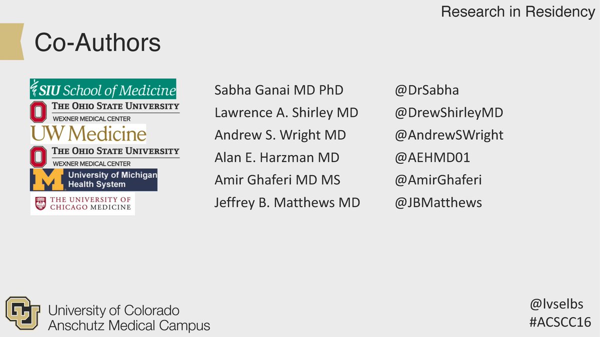 LVSelbs's tweet photo. Ready to present our #SurgTweeting #SurgResearch at #ACSCC2016. Want to see everything between these slides? Come to room 143 at 2:30! https://t.co/zUZVc9aGlP