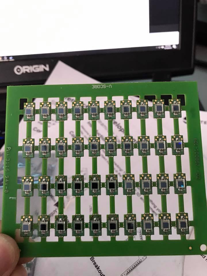 WBMason's tweet photo. This is what a sheet of lighthouse tracking receptors looks like. So cool! #SteamVR https://t.co/twO8B46jjH