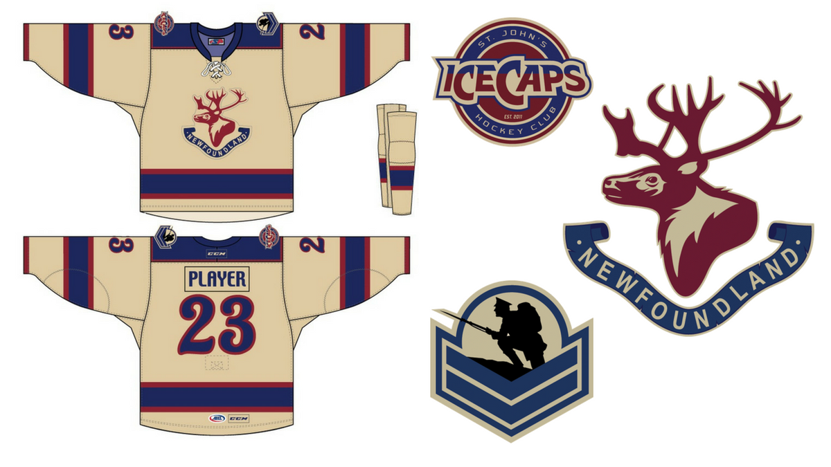 IceCapsAHL's tweet photo. .@IceCapsAlley is now taking pre-orders for the new Royal Newfoundland Regiment Tribute Jerseys.

Get yours now: {https://t.co/ZJ5Ux9I0lI} https://t.co/AKqPEZUMM9