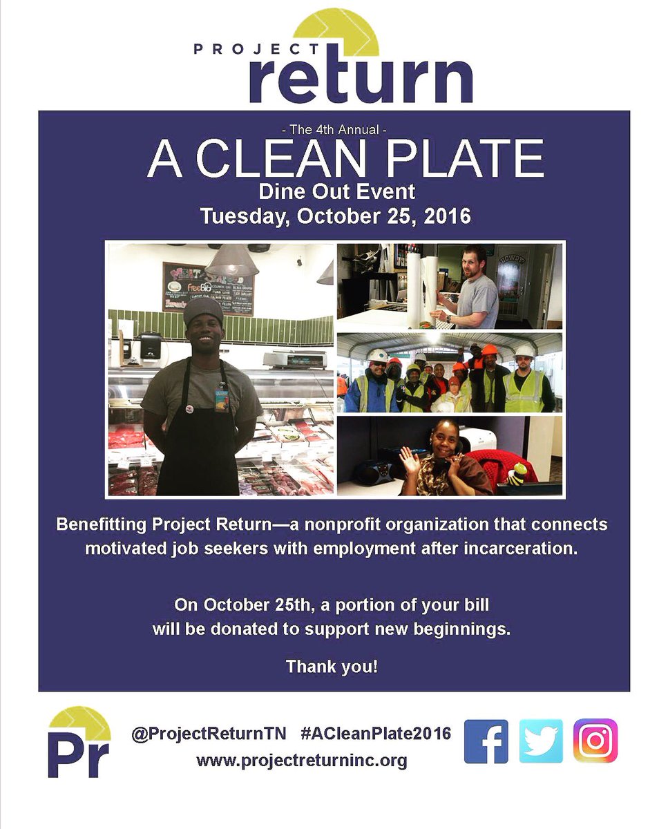 grazenashtn's tweet photo. Great food, great cause! Dine with us Tues. Oct 25th for #acleanplate2016 benefiting @ProjectReturnTN https://t.co/4iLPvDwxii