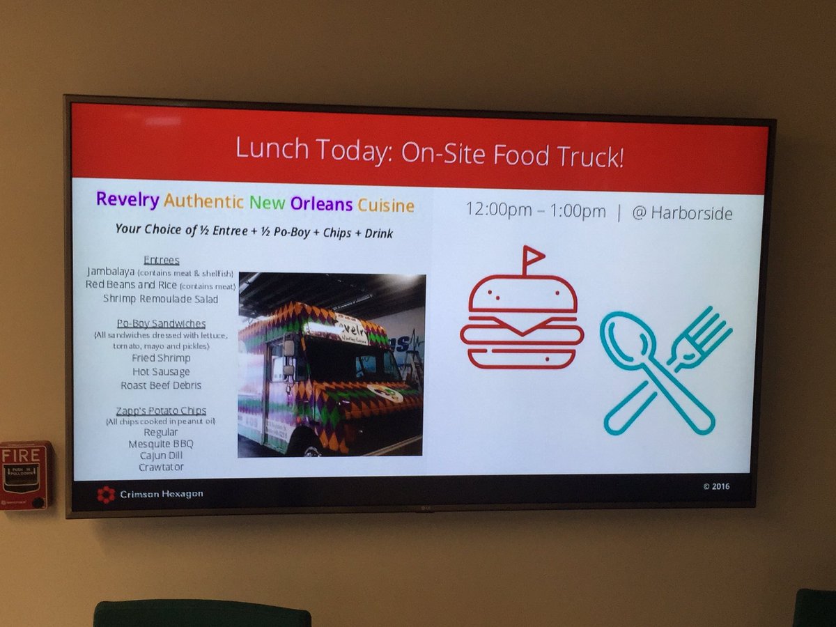 revelryboston's tweet photo. Love the custom digital promo for our lunch event today! @crimsonhexagon #nawlinsstyle https://t.co/mIJFOGnFGb