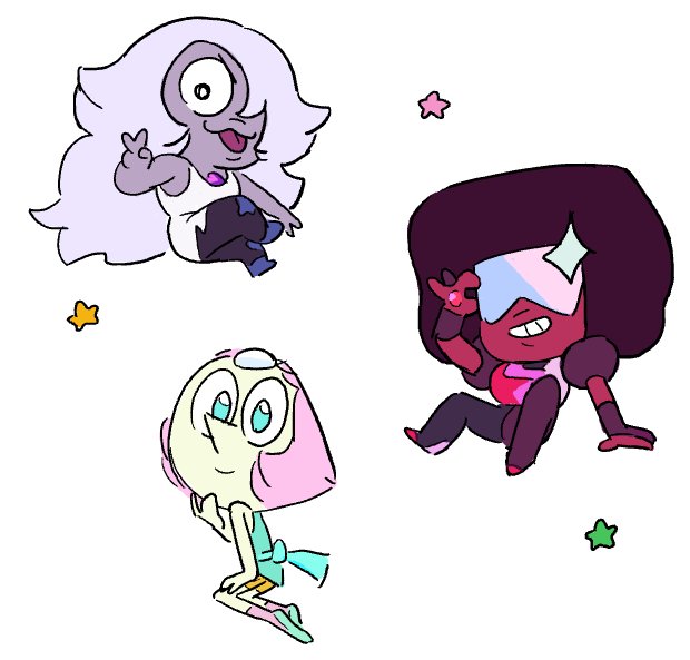some chibi gemz i scribbled on the side of my board... wish i could make stickers ;_;
