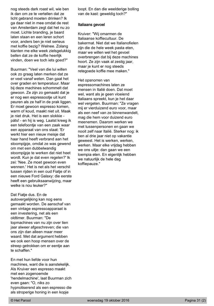 Vintage espresso machines <a href="/parool/">Het Parool</a>