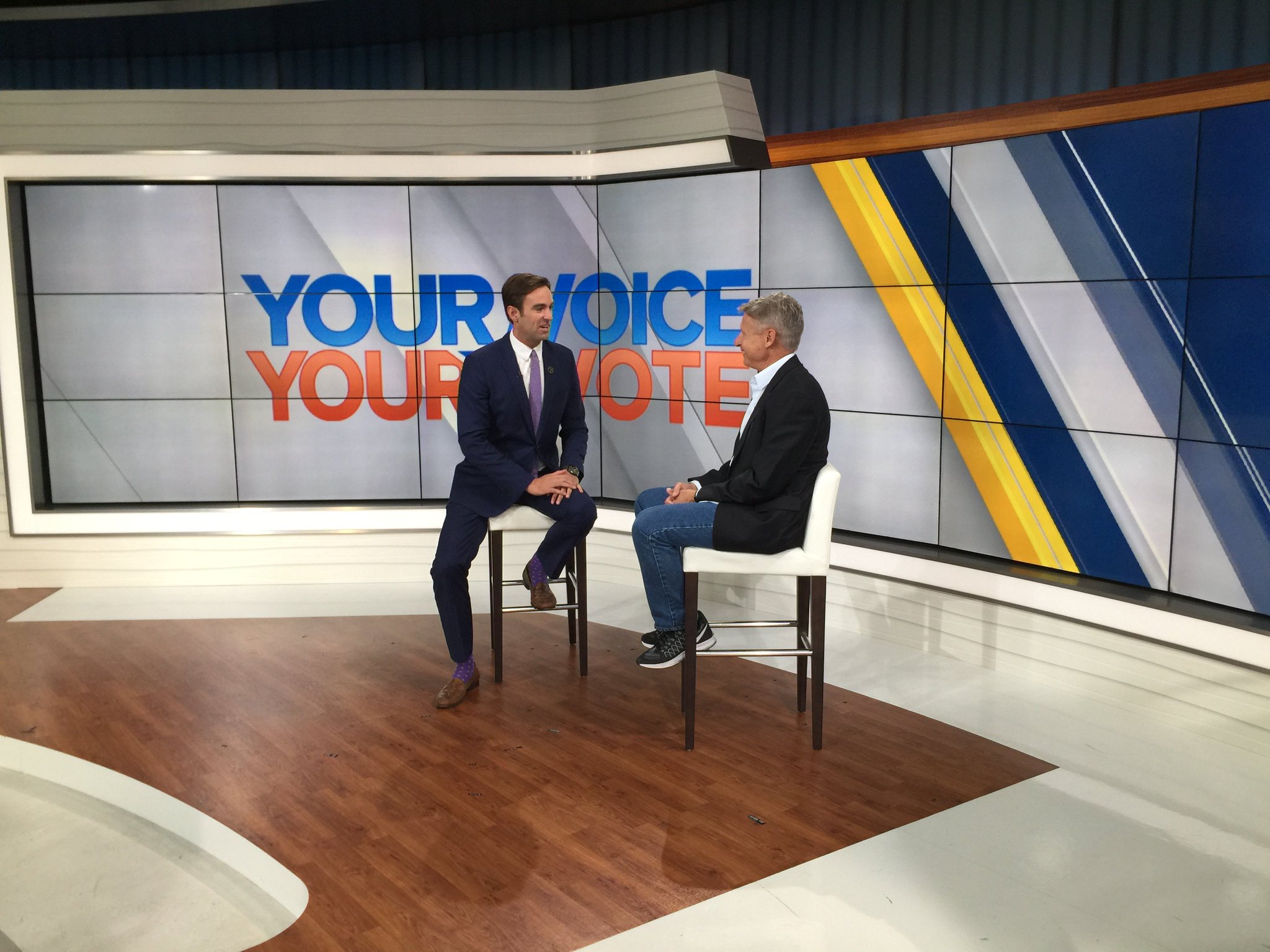 Gov Gary Johnson On Twitter Recording A Segment With Abc7elex