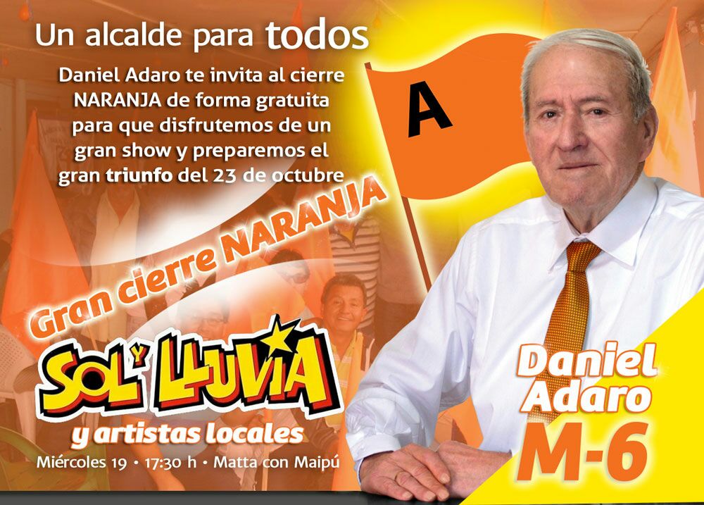 #adaroalcalde #cierrenaranja #Antofagasta <a href="/Equipo_adaro/">EquipoAdaro</a>  #solylluvia 
HOY MIERCOLES. MATTA CON MAIPÚ. 
SOL Y LLUVIA.  GRATIS