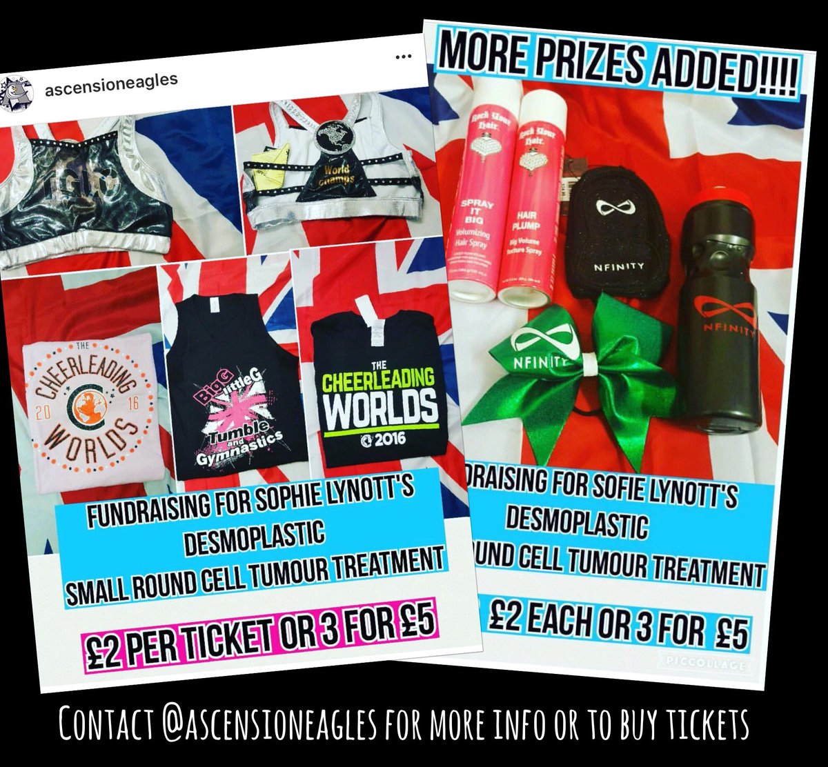 sofiesjourney's tweet photo. @AscensionEagle1 thankyou for all of the support 💜🙏🏻get in touch for your ticket #savesofie #cheerleaders #cheercommunity #cheerfundraising https://t.co/hdA8hb7Mcf