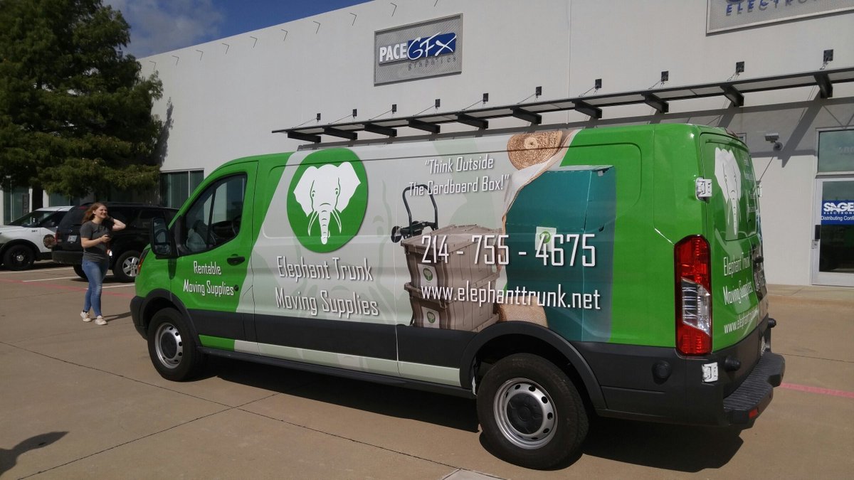 Pace_GFX's tweet photo. We are as thrilled as our customer Elephant Trunk Moving Supplies with how the new vehicle wrap turned out. #vehiclewrap #movingsupplies https://t.co/57lSZ9fzMq