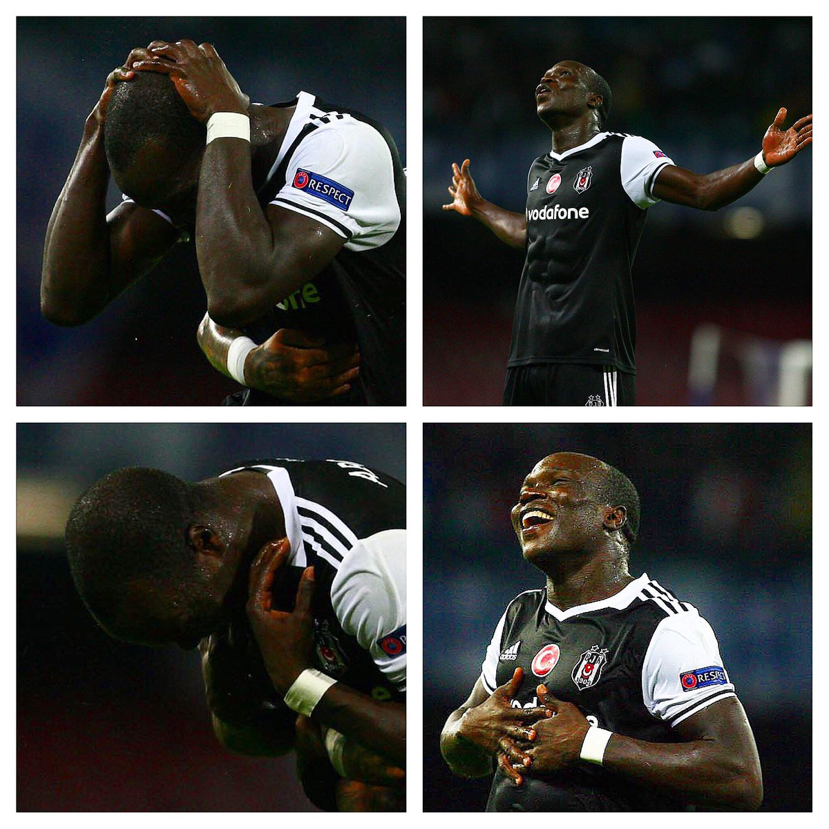 Besiktas's tweet photo. Aboubakar'ın farklı gol sevinçlerine alışacağız... 😀😎❤️ #Beşiktaş #UCL https://t.co/nbXHDWLR6y