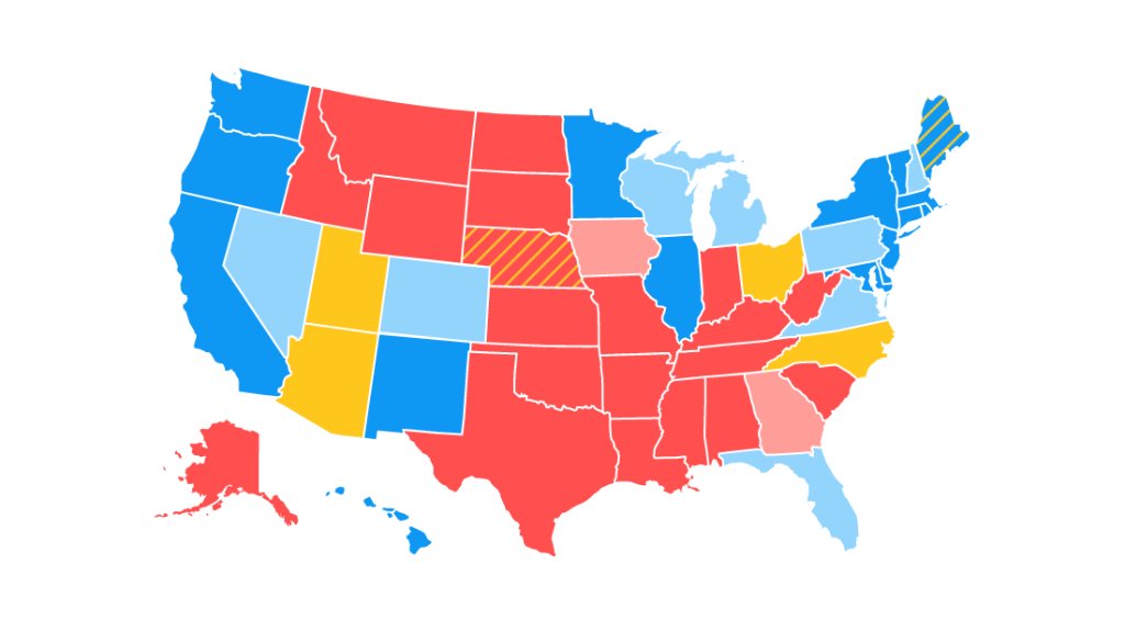 CNNPolitics's tweet photo. CNN's John King walks through shifts in battleground states with a new Electoral College map on #InsidePolitics https://t.co/9A8n8ecKRb https://t.co/fDNbyXBkCu