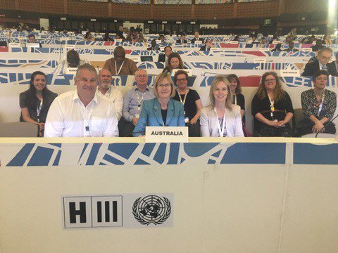 What an honour to join the Australian delegation during <a href="/AustraliaUN/">Ambassador James Larsen 🇦🇺🇺🇳</a>'s plenary speech! #UNHabitat3 <a href="/globalvoicesau/">Global Voices</a>