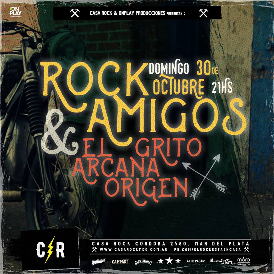 ElGritoficial's tweet photo. Rock &amp; Amigos -Dom 30 de Oct- Casa Rock- anticipadas $60 https://t.co/0BNI0IdKG6