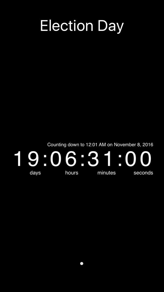 JoshSchwerin's tweet photo. 19 days and 6 hours remaining until Election Day https://t.co/j0WAv1EbQZ