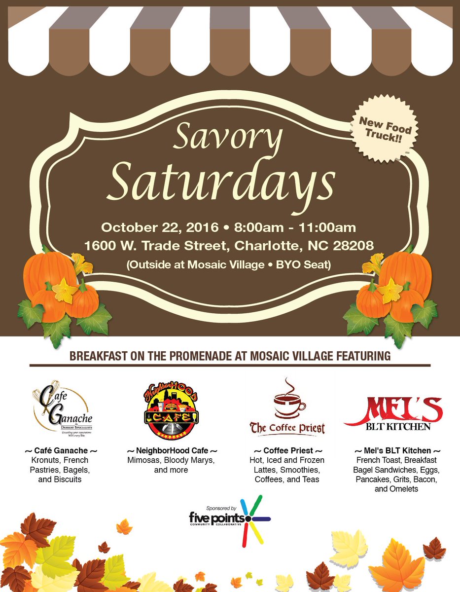 Mark your calendar for #SavorySaturdays this Sat., Oct. 22nd in the Historic West End.