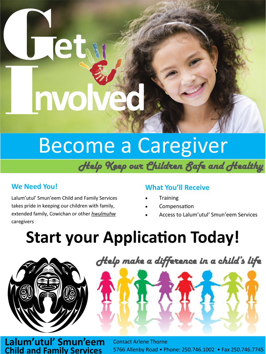 Caregivers Needed! Do you or someone you know would love to make a difference in a child's life? #caregiver #cowichantribes #LS #CFS