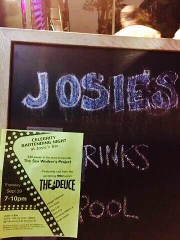 UJCSexWorkers's tweet photo. ❤️from @HBO's #TheDeuce celebrity bartending benefit for our work! Thanks! #SWP4Rights https://t.co/A29SViJGsz